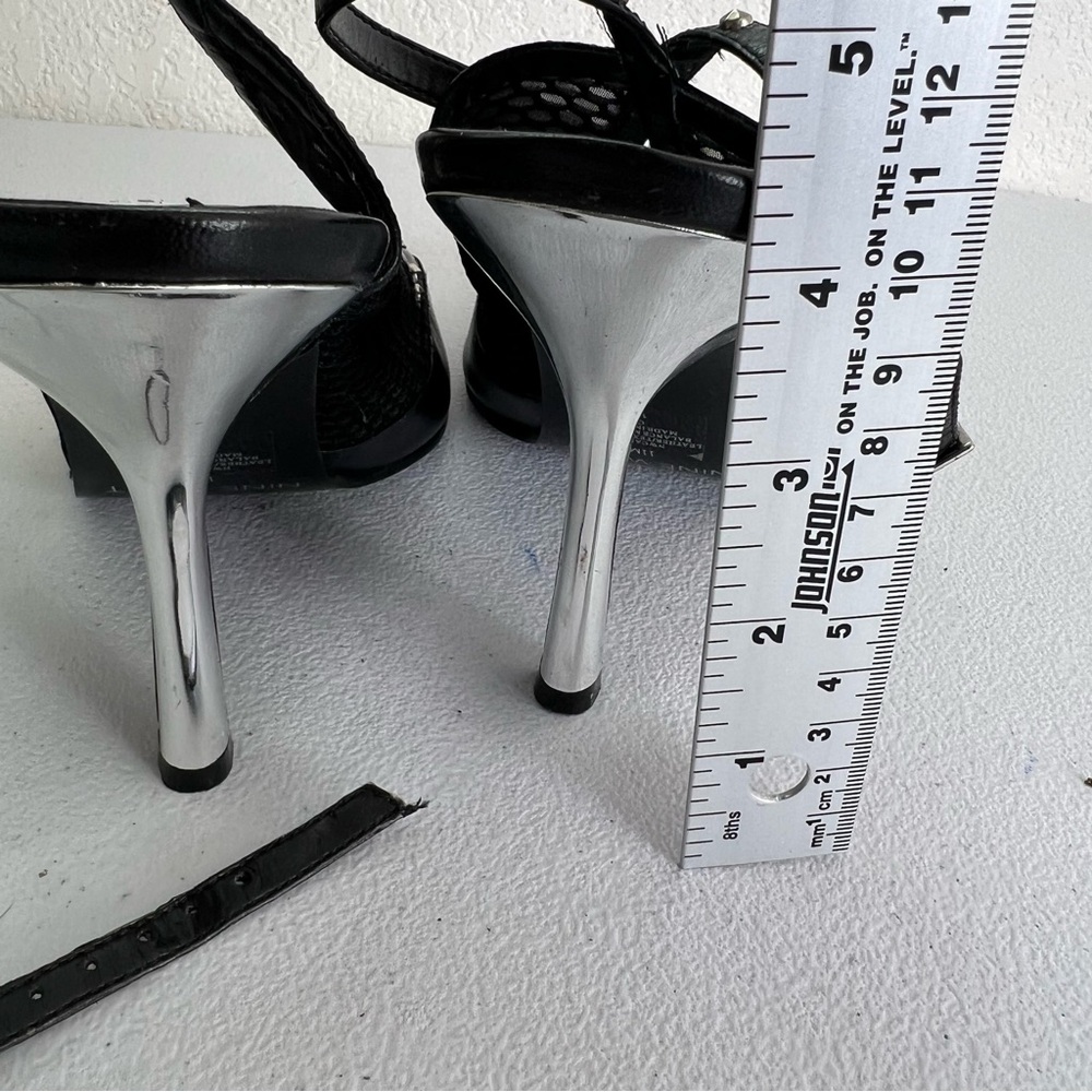 Nine West black silver high heels with ankle strap size 11 - Picture 6 of 6